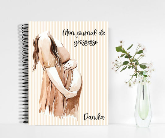 Journal de grossesse - page couverture femme enceinte