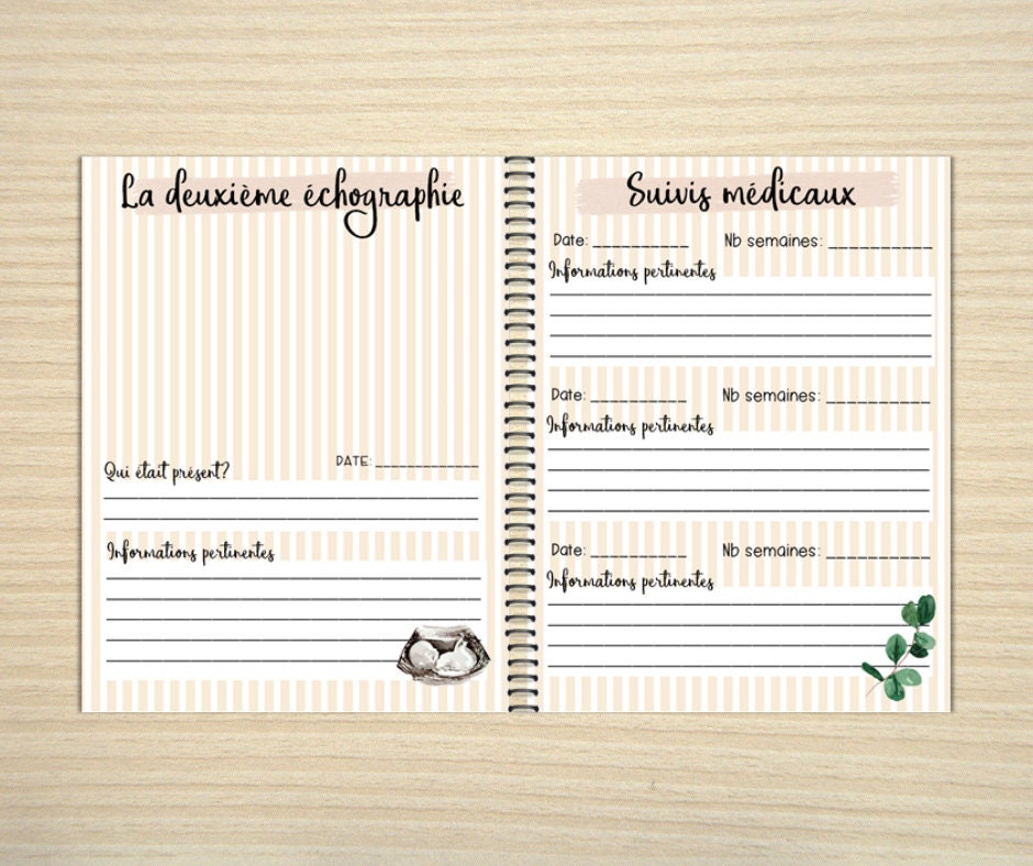 Journal de grossesse personnalisé