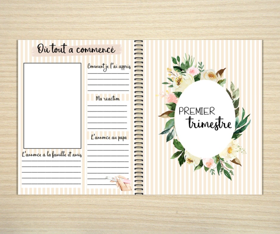 Journal de grossesse - page couverture femme enceinte