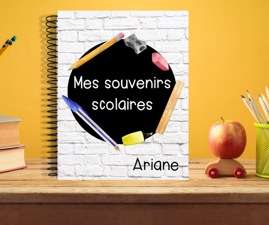 Souvenirs scolaires - page couverture matériel scolaire