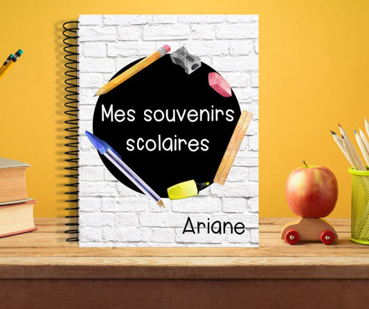 Souvenirs scolaires - page couverture matériel scolaire