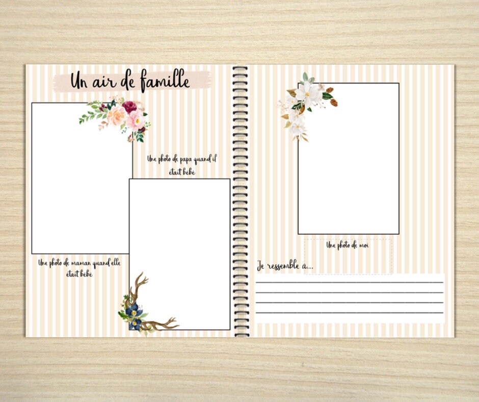Album de bébé - page couverture animaux de la forêt