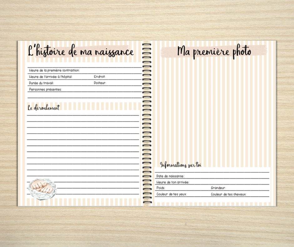 Album de bébé - page couverture cerf/chevreuil