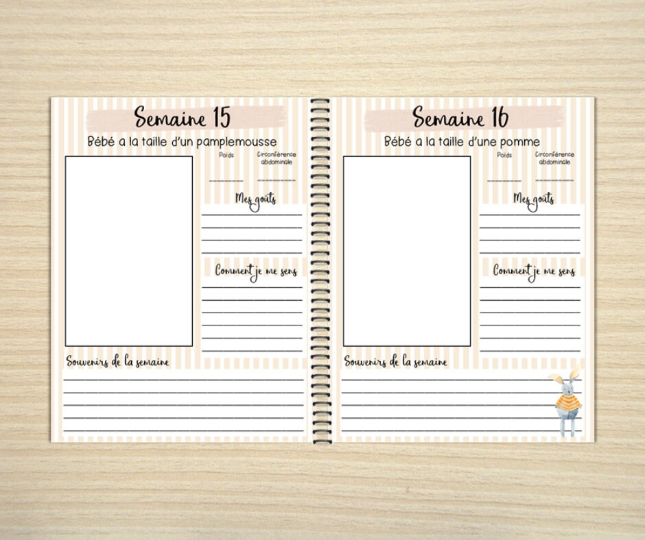 Journal de grossesse - page couverture fleurs