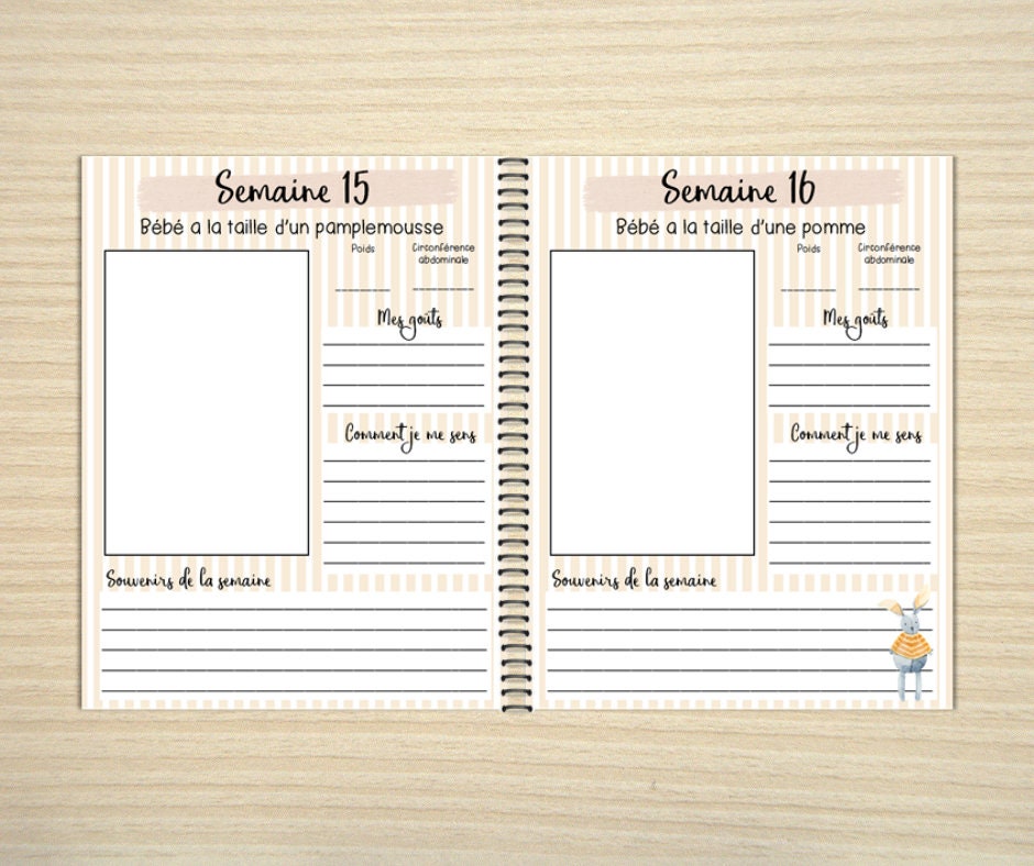 Journal de grossesse personnalisé