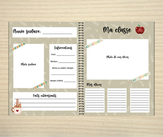 Album souvenir Ma carrière d'enseignant(e) - page couverture enseignante